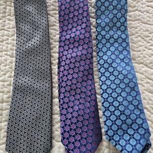 Ted Baker Geometric Italian Silk Ties - Black, Purple, Blue